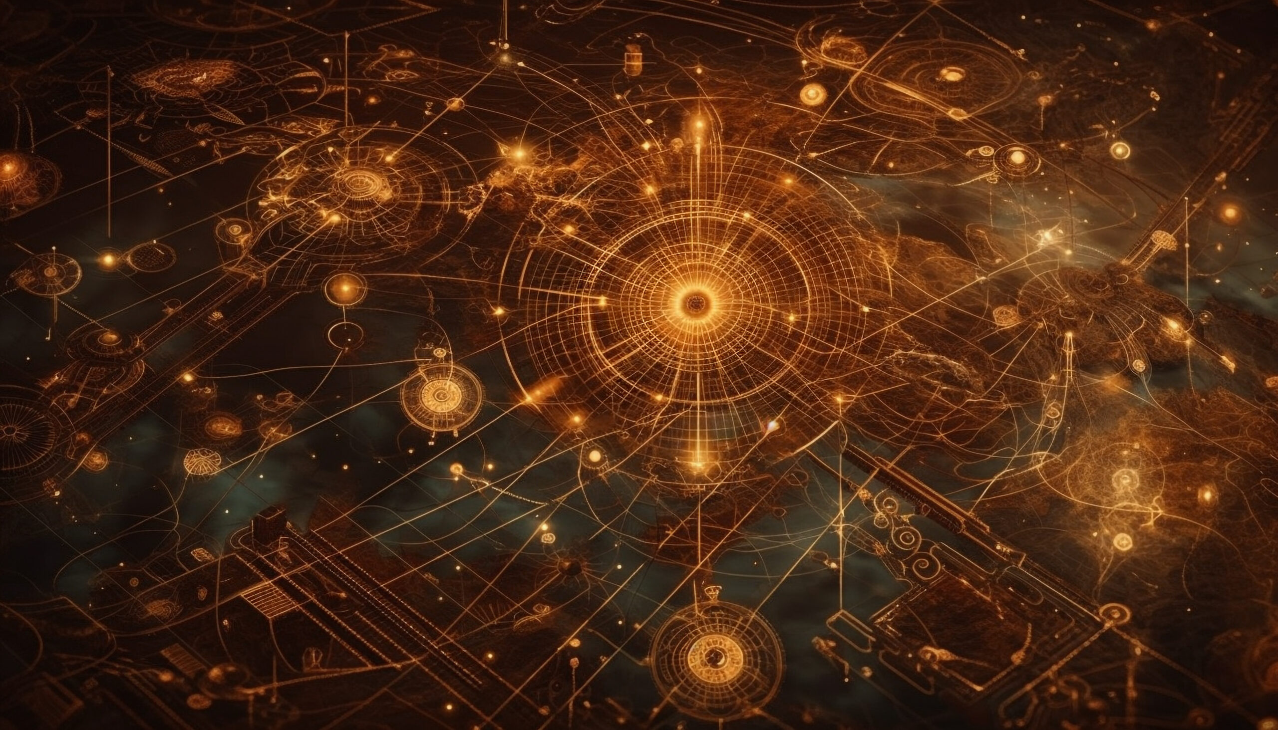 Futuristic computer generated illustration  Glowing abstract decoration communicates technology generated by artificial intelligence